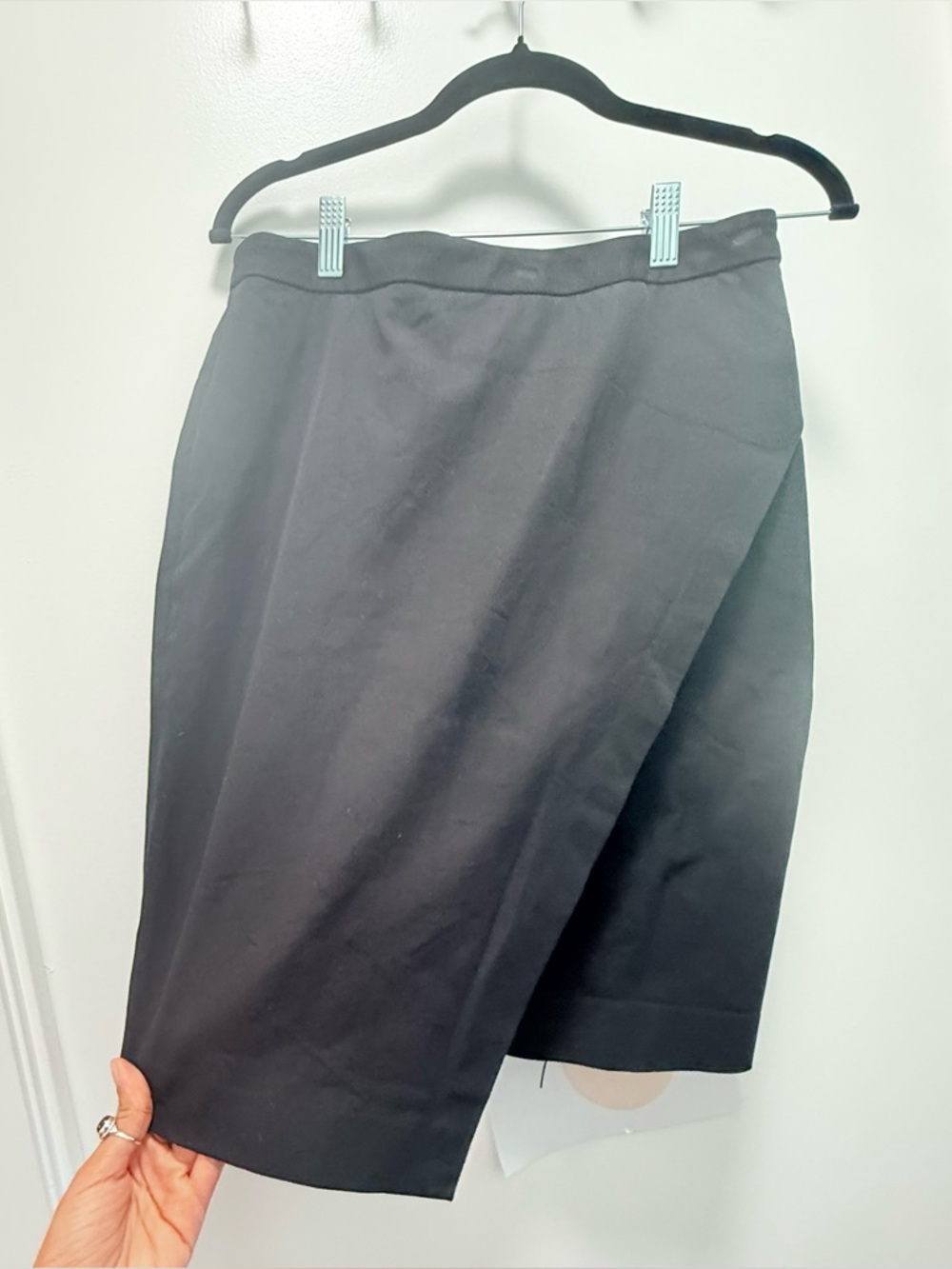 Banana Republic Black Bi-Stretch Sloan Wrap Pencil Skirt Size 2 - Picture 3 of 11